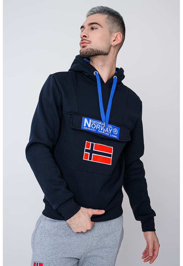 Geographical Norway Худи Gadrien с лого - Червен/Ултрамарин синьо/Кралско Синьо