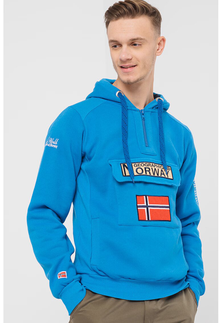Geographical Norway Худи Gym Class с къс цип - Кралско Синьо