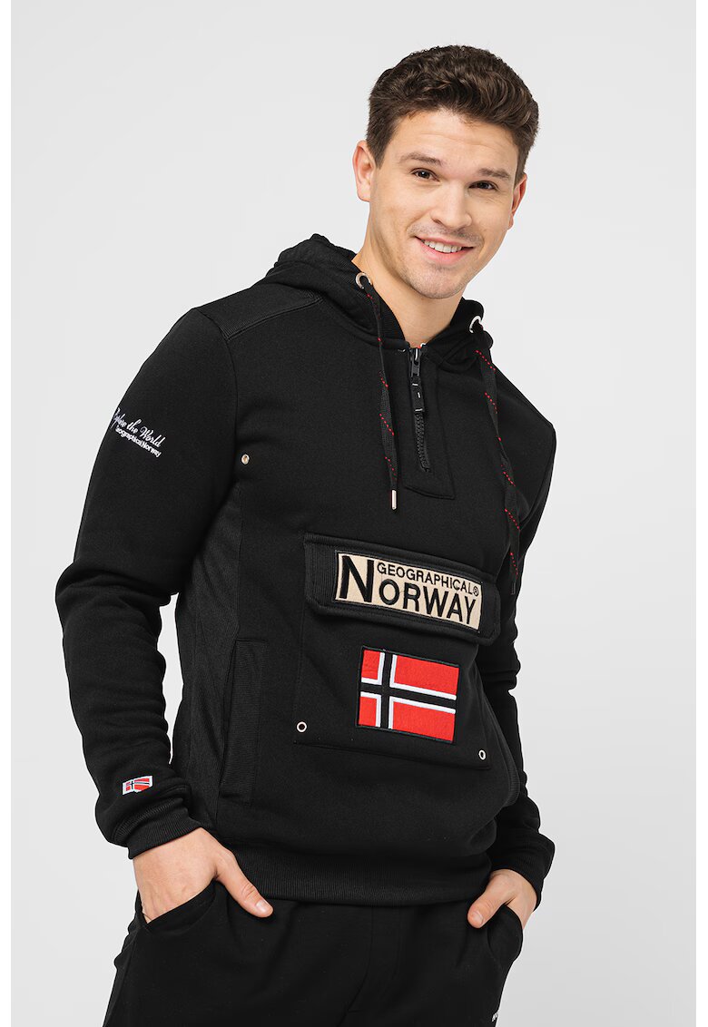 Geographical Norway Худи Gymclass с къс цип и бродирано лого