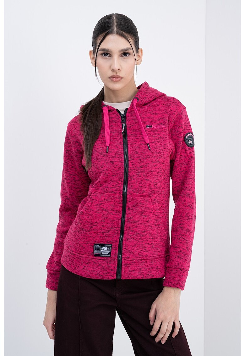 Geographical Norway Худи с цип Talerte - Черен/Розово