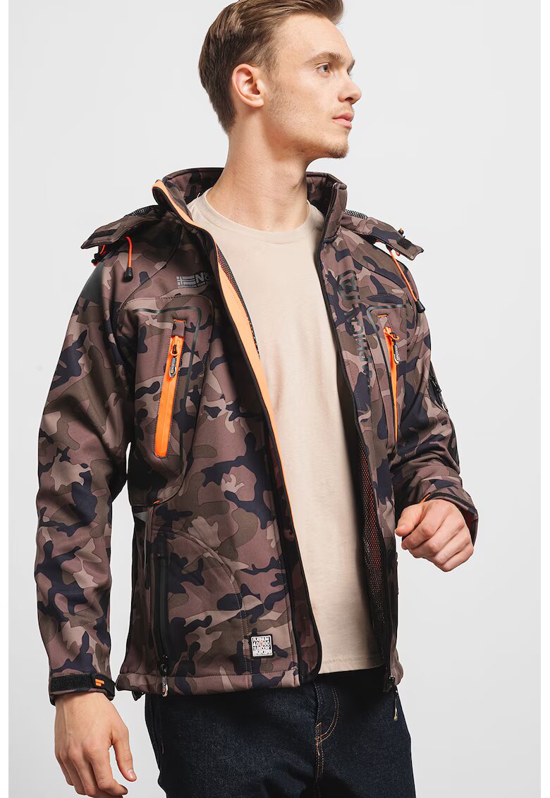 Geographical Norway Камуфлажно зимно яке Techno с отделяща се качулка - Черен/Каки