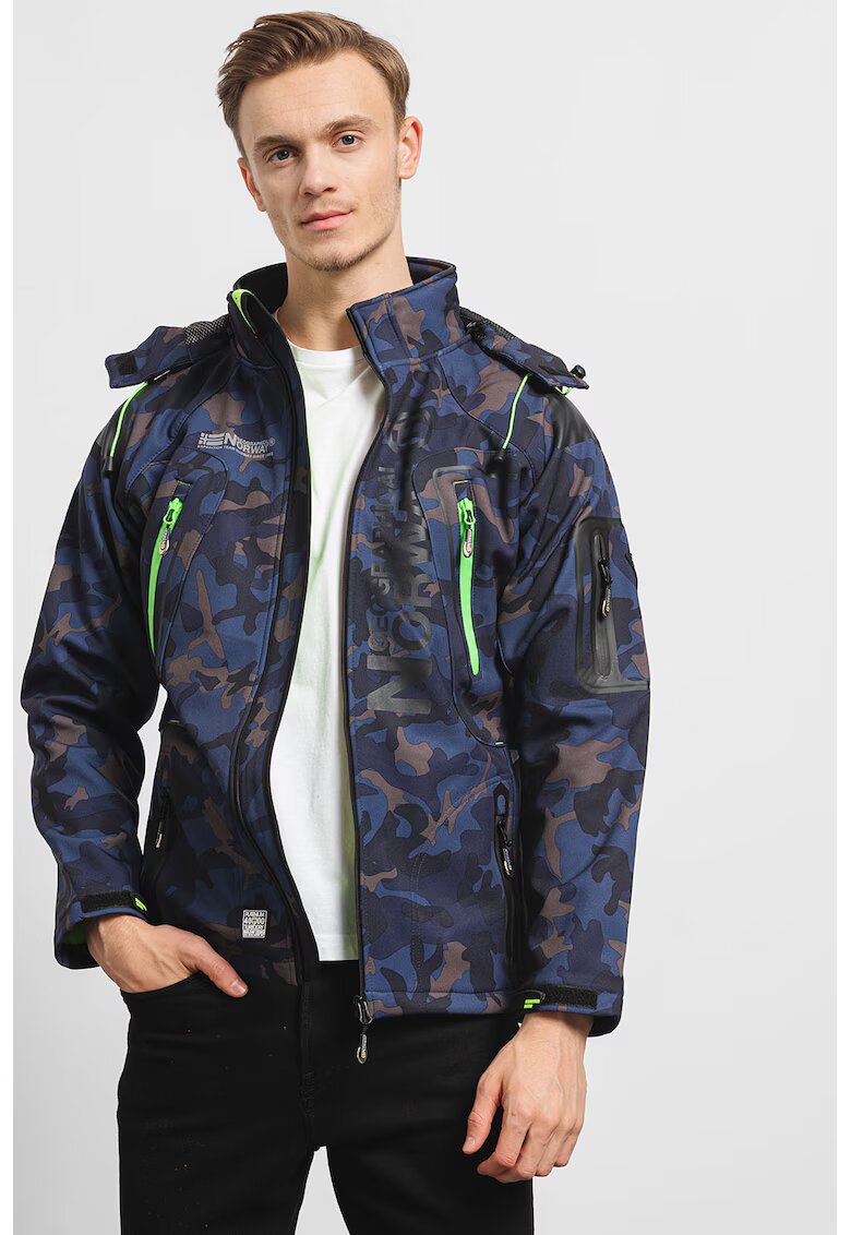 Geographical Norway Камуфлажно зимно яке Techno с отделяща се качулка - Каки/Тъмносин