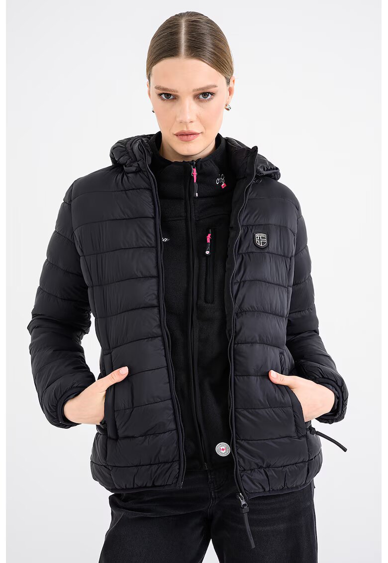 Geographical Norway Капитонирано зимно яке Atikotal с джобове - Черен