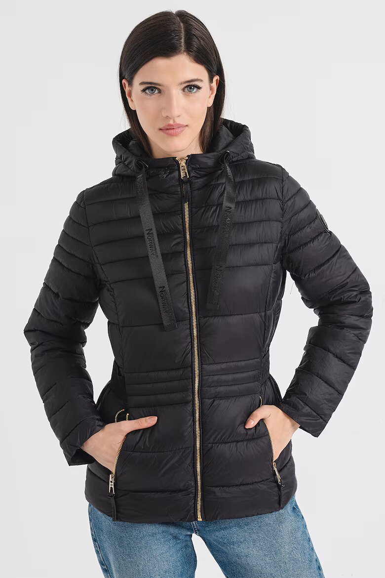 Geographical Norway Капитонирано зимно яке Beya с лого Черен