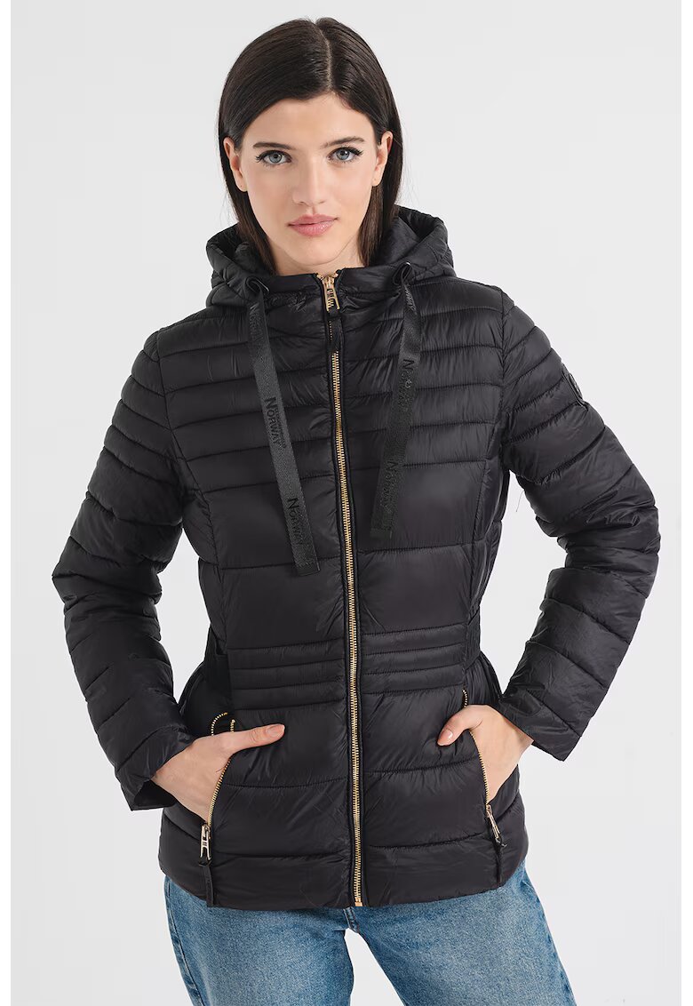 Geographical Norway Капитонирано зимно яке Beya с лого - Черен