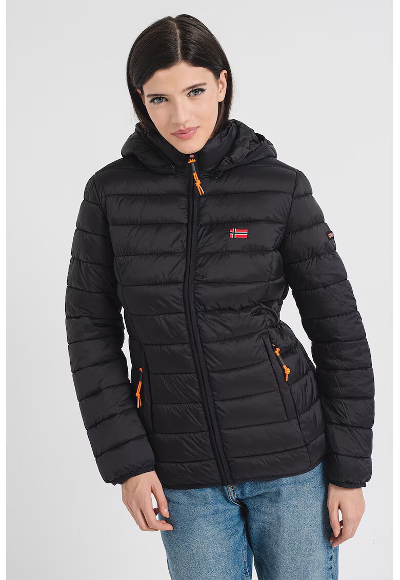 Geographical Norway Късо зимно яке с качулка - Черен