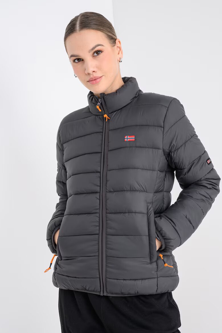 Geographical Norway Подплатено зимно яке Atikolor с джобове Антрацитно сиво