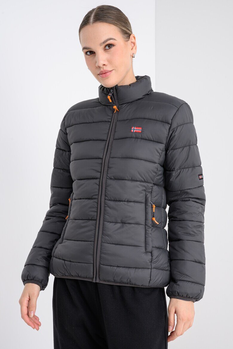 Geographical Norway Подплатено зимно яке Atikolor с джобове Антрацитно сиво