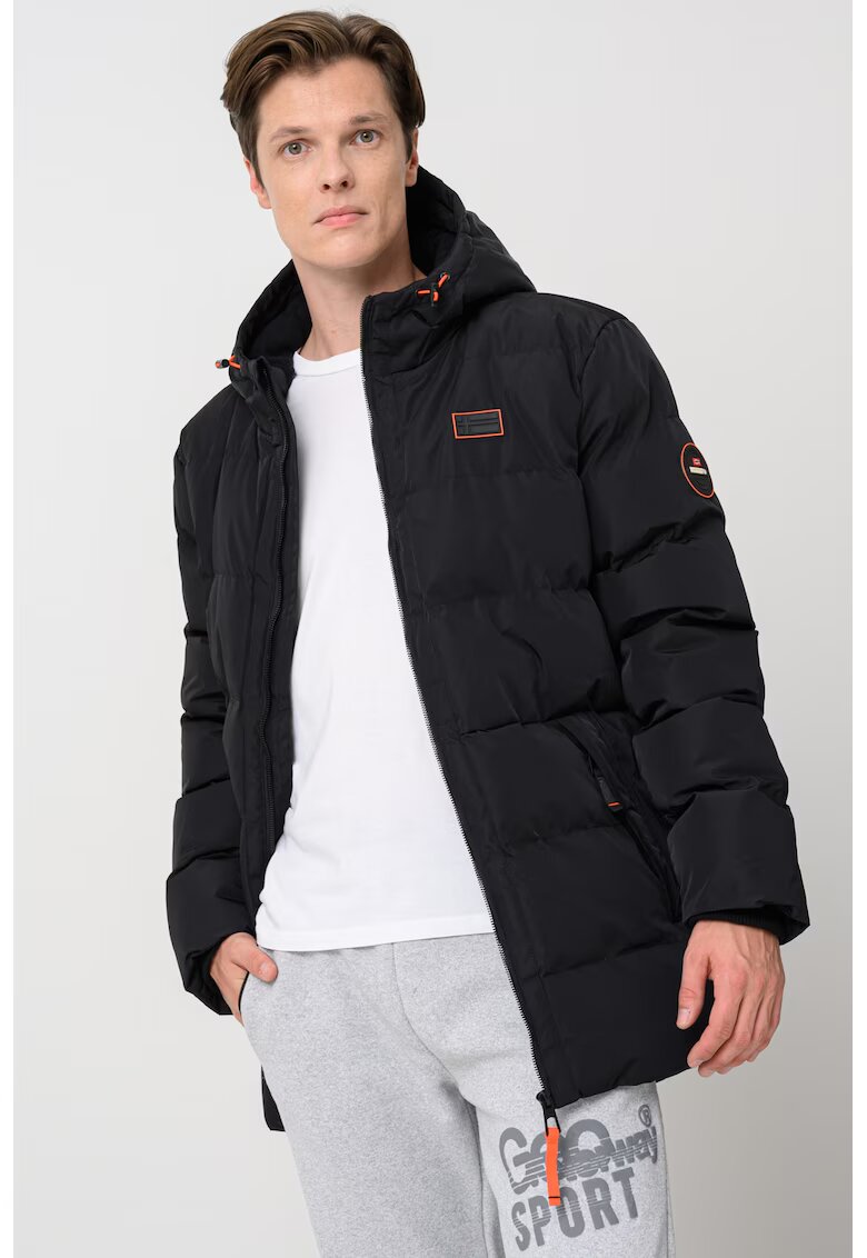 Geographical Norway Подплатено зимно яке Caroli с качулка - Черен