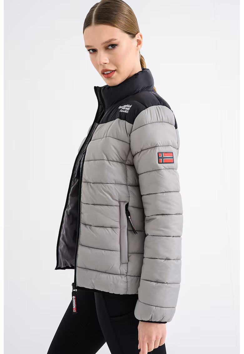 Geographical Norway Подплатено зимно яке с лого - Черен/Сив