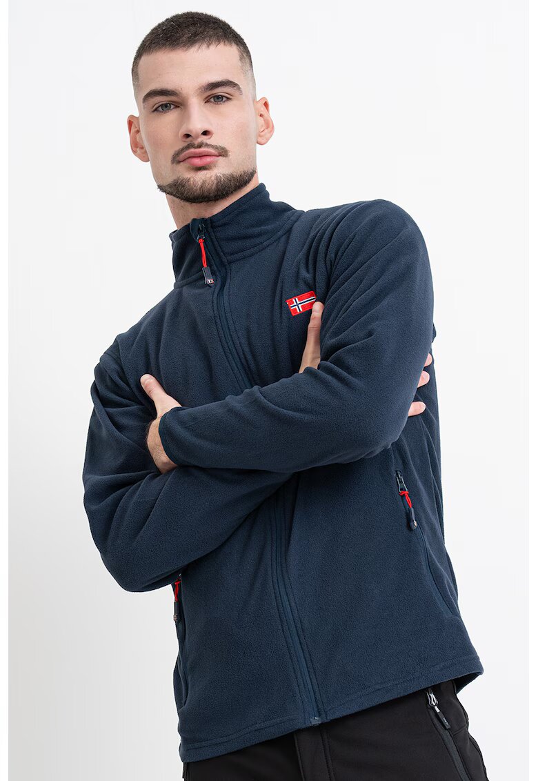 Geographical Norway Слим суитшърт Ulysse с цип - Ултрамарин синьо