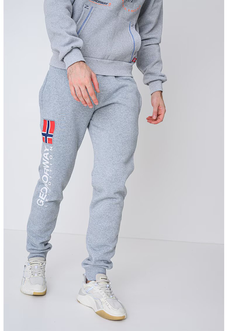 Geographical Norway Спортен панталон Machal с лого - Червен/Светло сив/Тъмносин