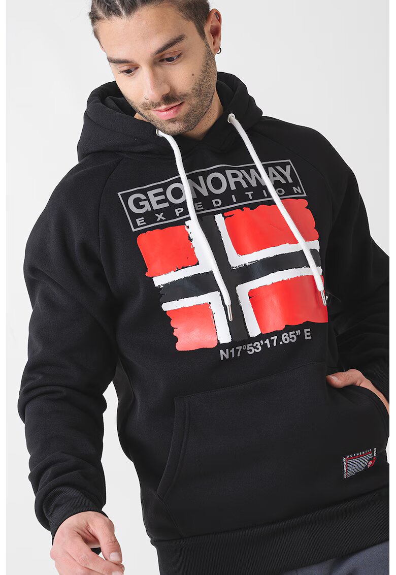 Geographical Norway Стандартно худи с лого - Червен/Бял/Черен