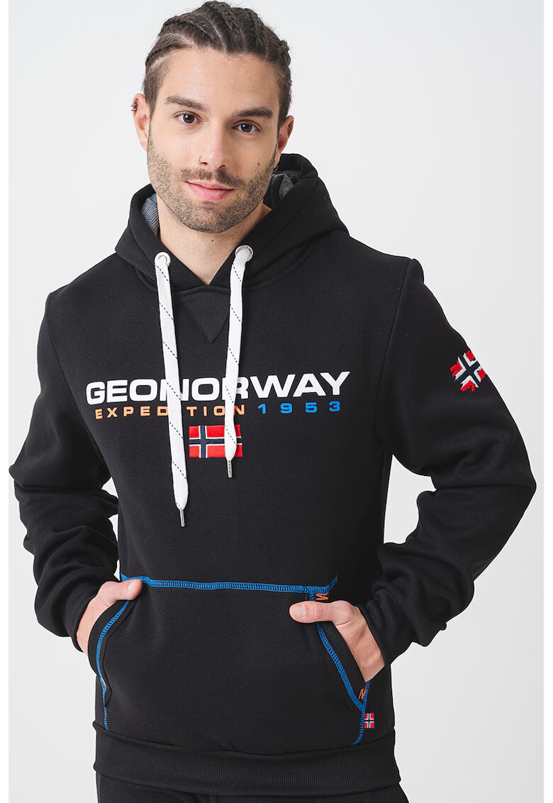 Geographical Norway Стандартно худи с лого - Червен/Черен/Оранжев