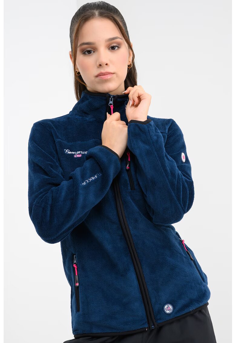Geographical Norway Суитшърт от плюш с цип и миди яка