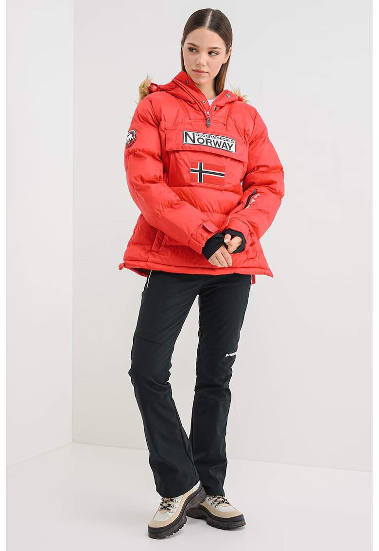 Geographical Norway Ватирано яке Belancolie с качулка - Червен