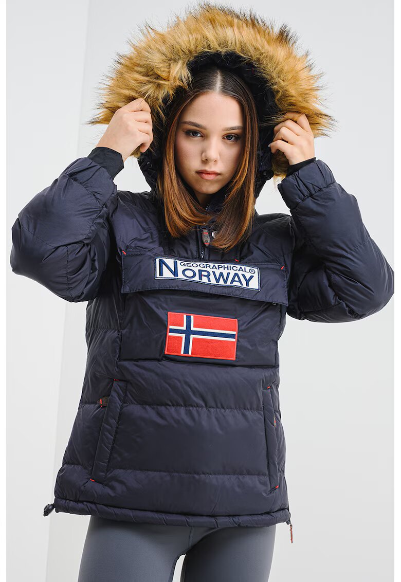 Geographical Norway Ватирано яке Belancolie с качулка - Ултрамарин синьо