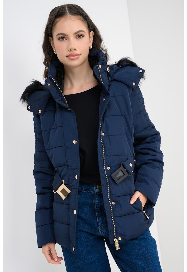Geographical Norway Ватирано яке с отделяща се качулка - Тъмносин
