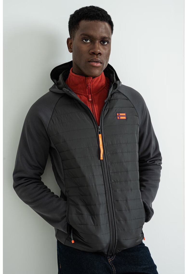Geographical Norway Яке Donald с цип и пришито лого - Tъмносив