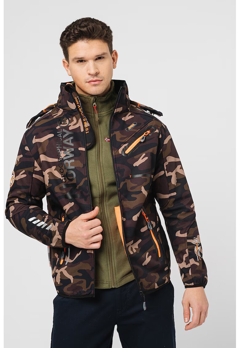 Geographical Norway Яке Royaute с качулка и поларена подплата - Кафяв/Бежов