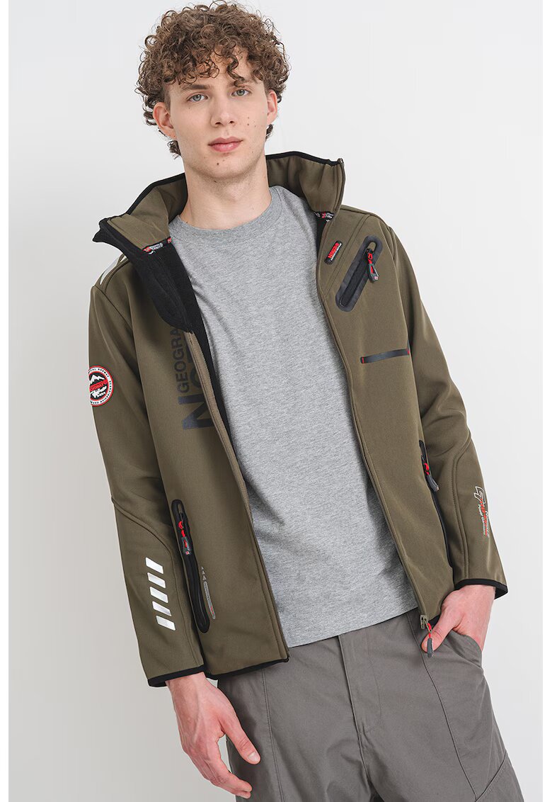 Geographical Norway Яке Royaute с качулка и цип - Черен/Каки