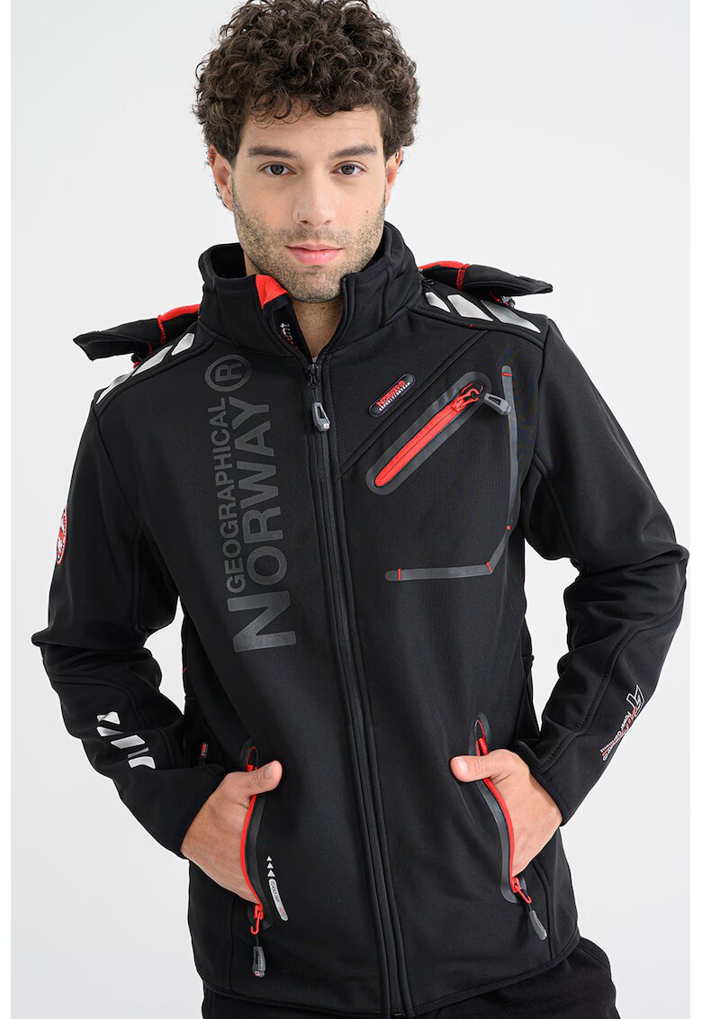 Geographical Norway Яке Royaute с качулка и цип - Червен/Черен