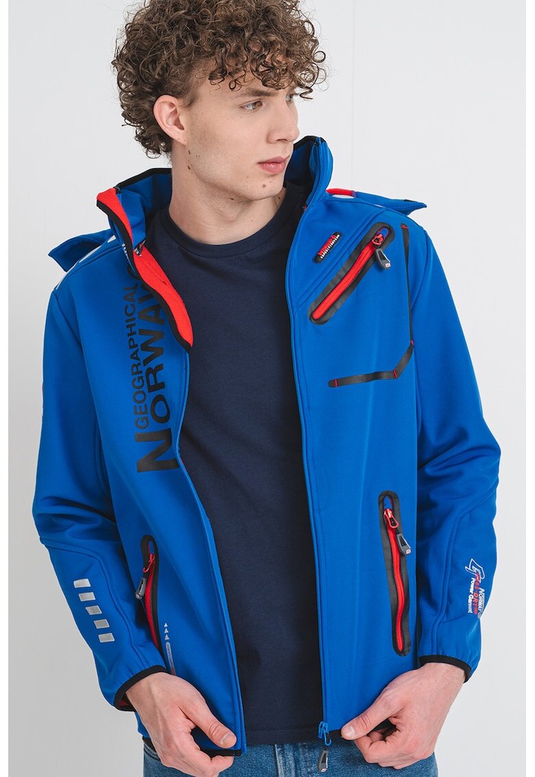 Geographical Norway Яке Royaute с качулка и цип - Червен/Кралско Синьо