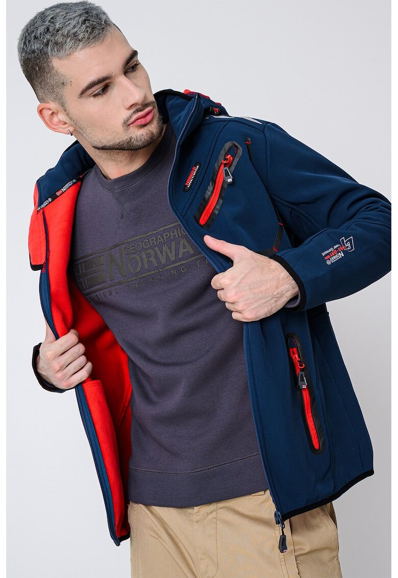 Geographical Norway Яке Royaute с лого и джобове - Червен/Черен/Петролно синьо
