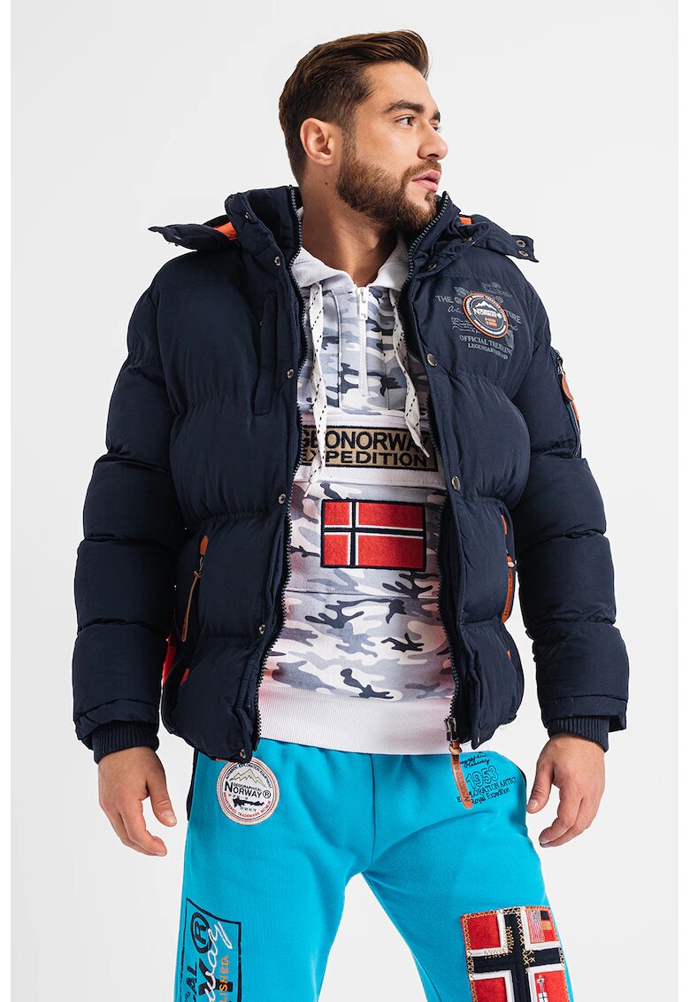 Geographical Norway Зимно капитонирано яке Verveine с отделяща се качулка - Тъмносин