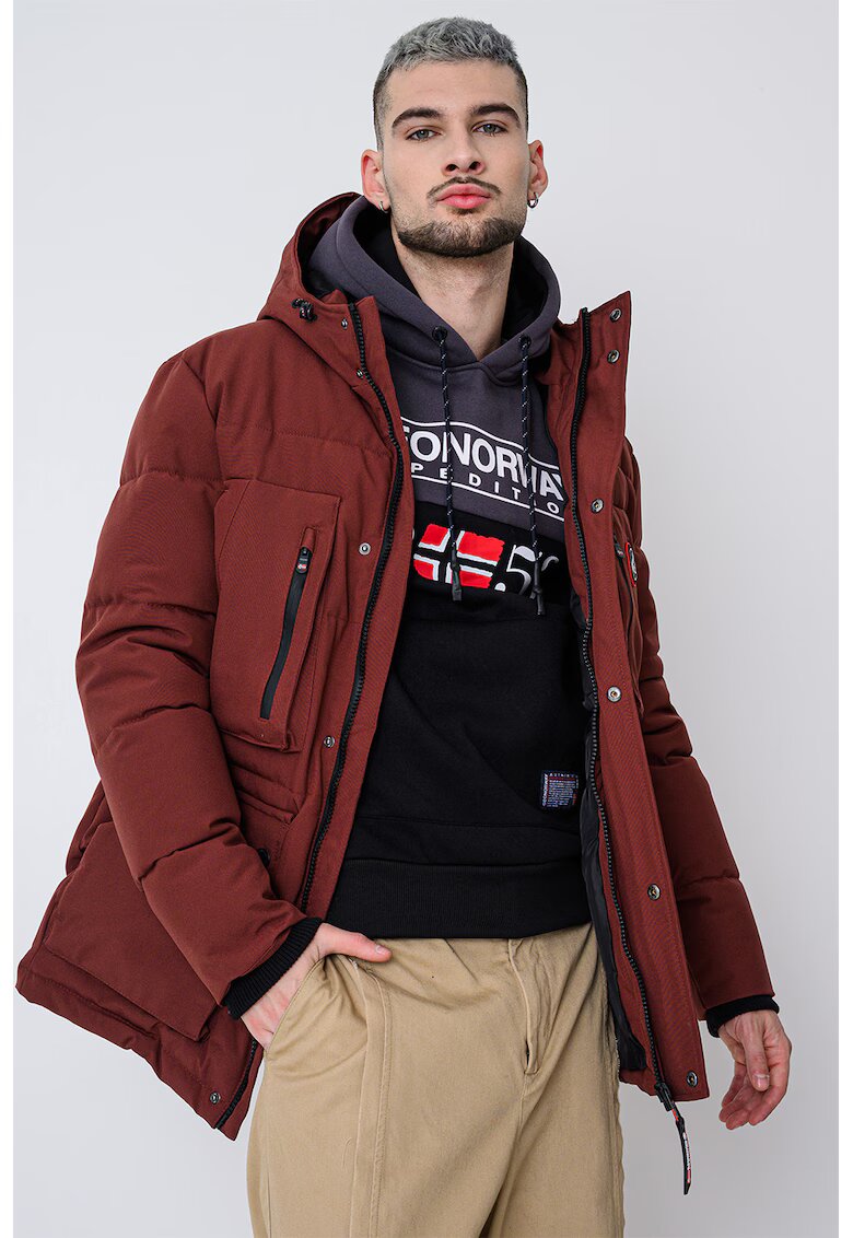 Geographical Norway Зимно яке Albert с вата и качулка - Коняк кафяв