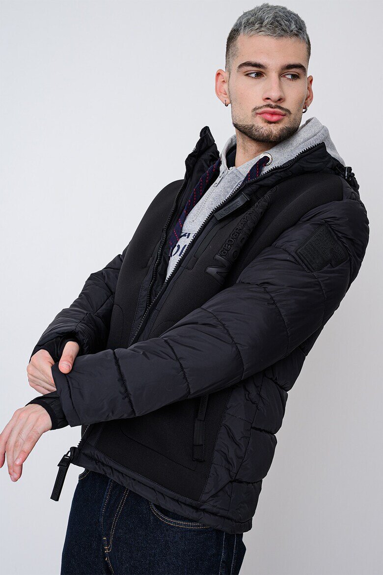 Geographical Norway Зимно яке Beachwood с лого Черен/Избеляло черно