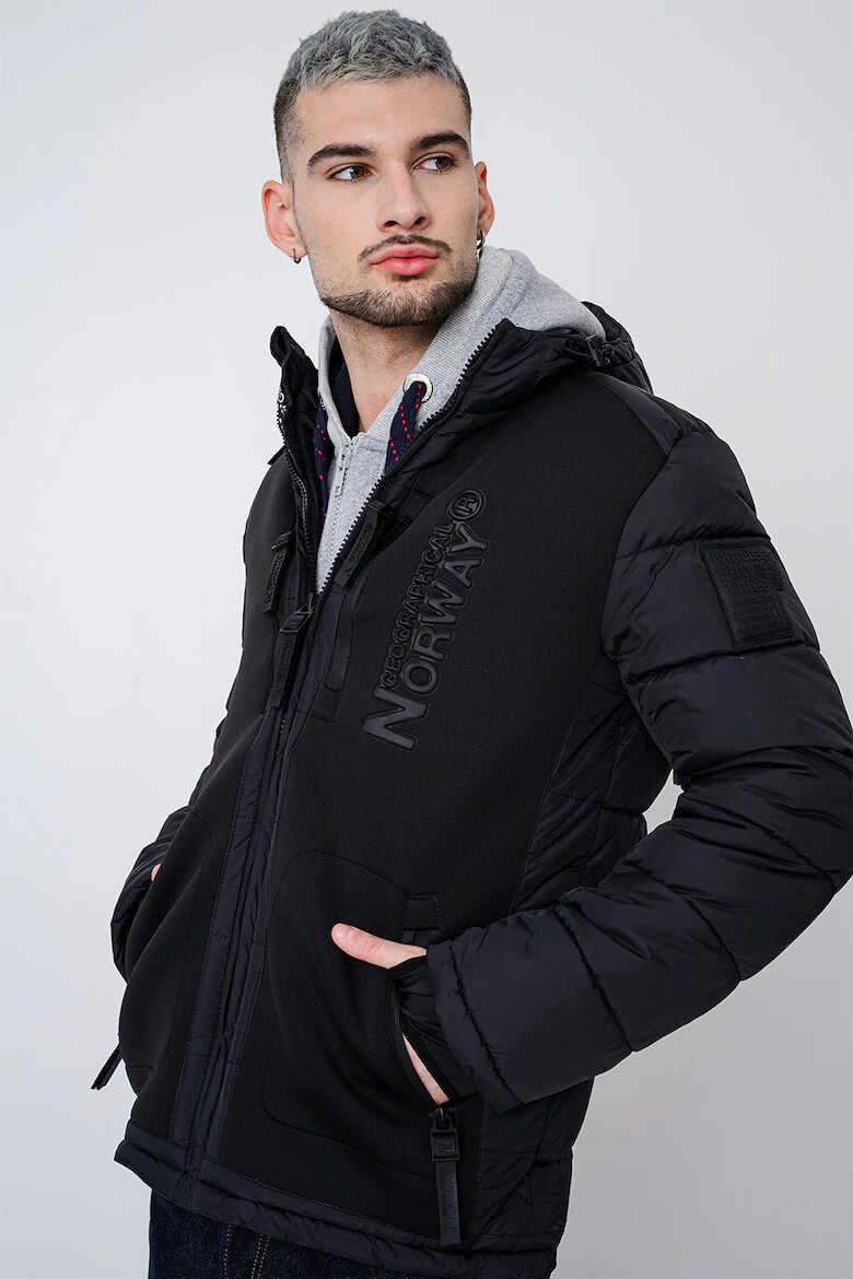 Geographical Norway Зимно яке Beachwood с лого Черен/Избеляло черно