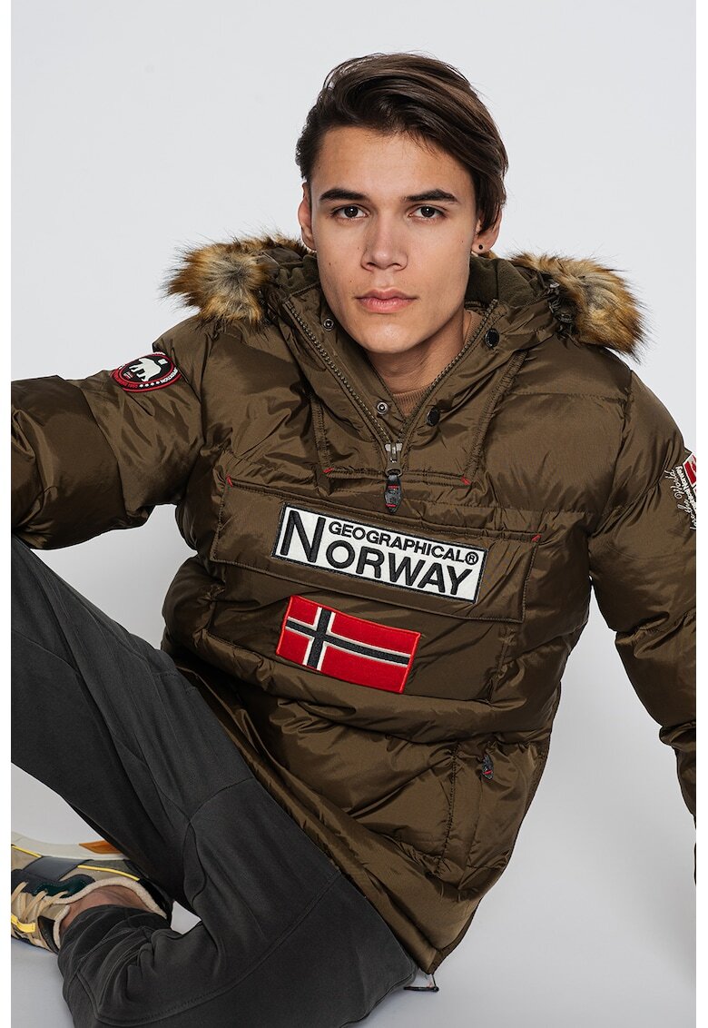 Geographical Norway Зимно яке Bilboquet с качулка - без закопчаване - Каки