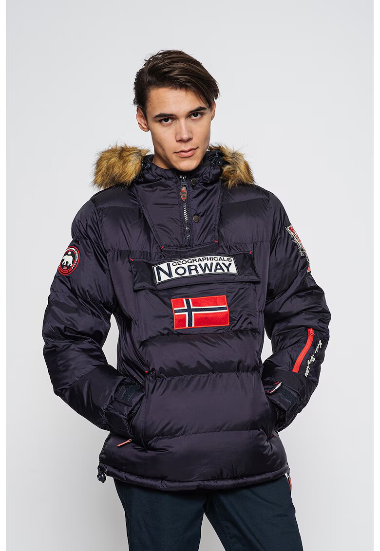 Geographical Norway Зимно яке Bilboquet с качулка - без закопчаване - Тъмносин