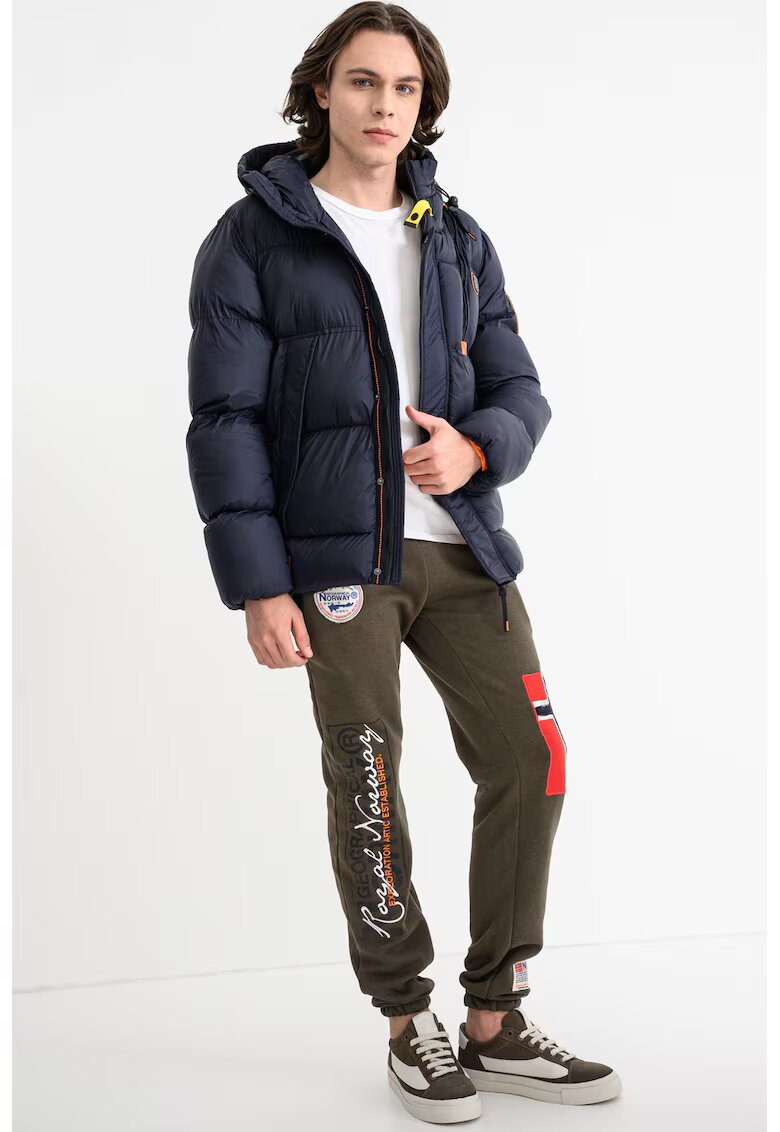 Geographical Norway Зимно яке Bodir с цип и качулка - Оранжев/Тъмносин