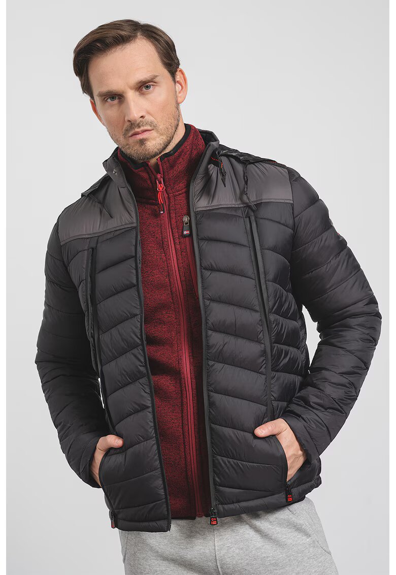 Geographical Norway Зимно яке Borelo с качулка и вата - Черен