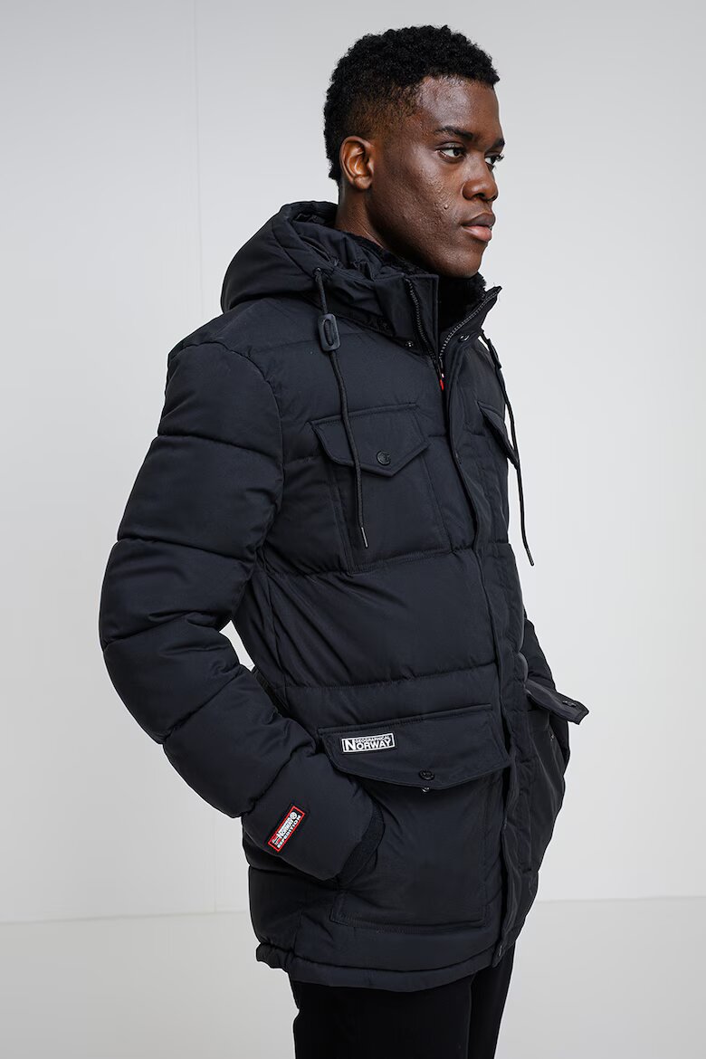 Geographical Norway Зимно яке Corlas с джобовве с капаче Избеляло черно