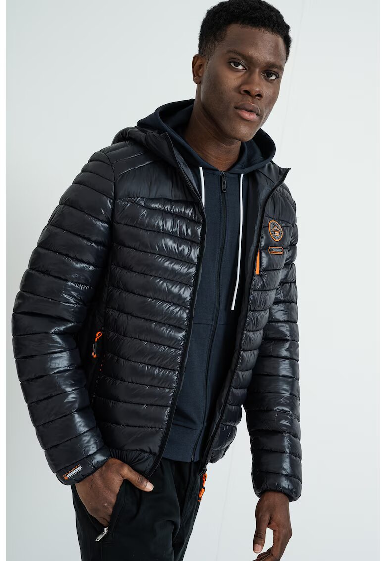 Geographical Norway Зимно яке с джобове с цип Briout - Черен/Мандарина