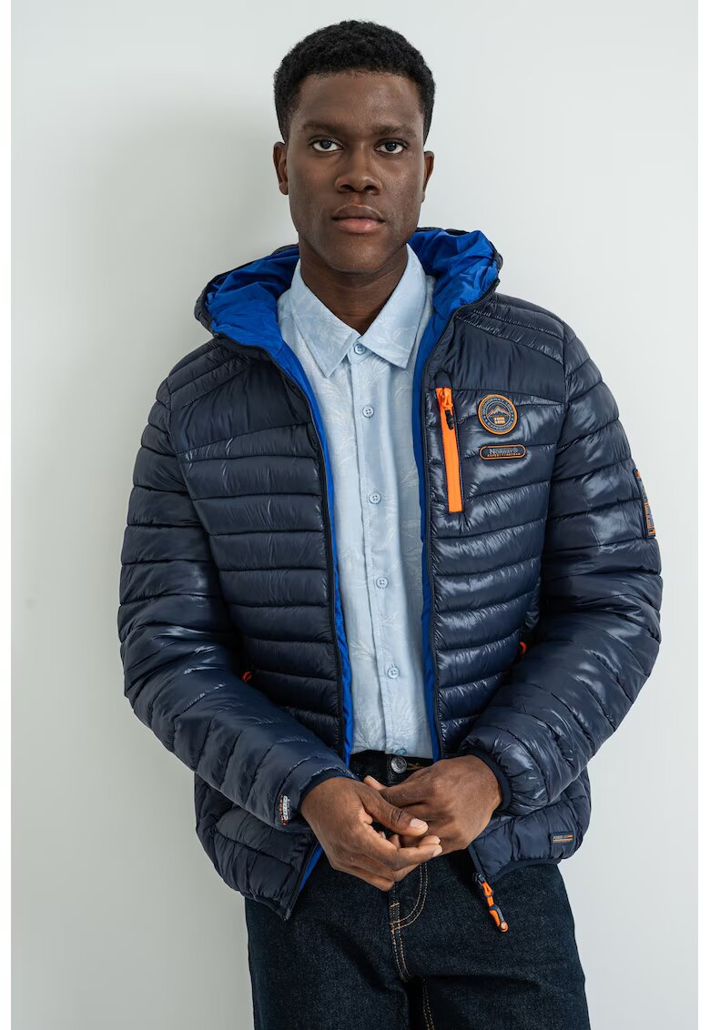 Geographical Norway Зимно яке с джобове с цип Briout - Мандарина/Тъмносин