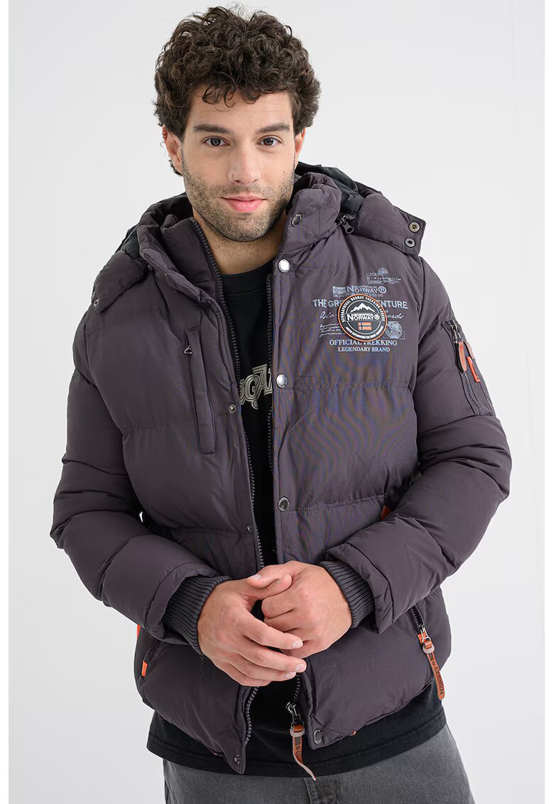 Geographical Norway Зимно яке Verveine с отделяща се качулка - Меланж тъмно сиво