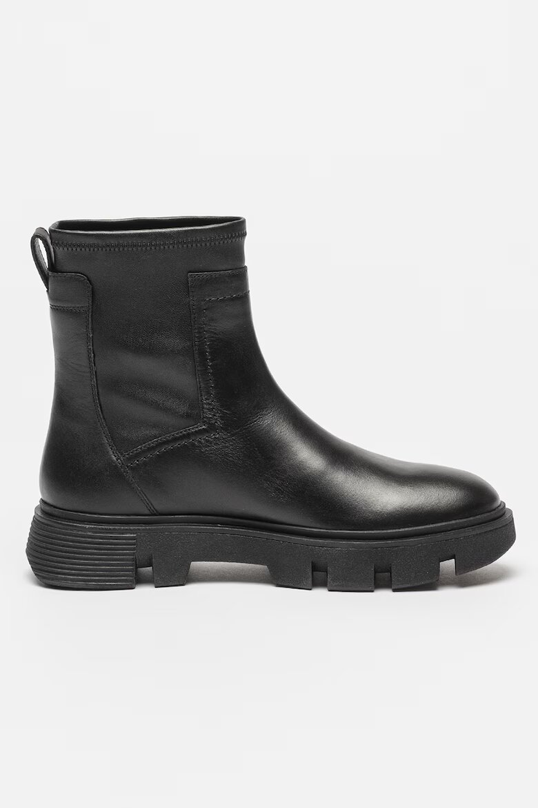 Geox Боти от кожа и еко кожа Vilde Черен
