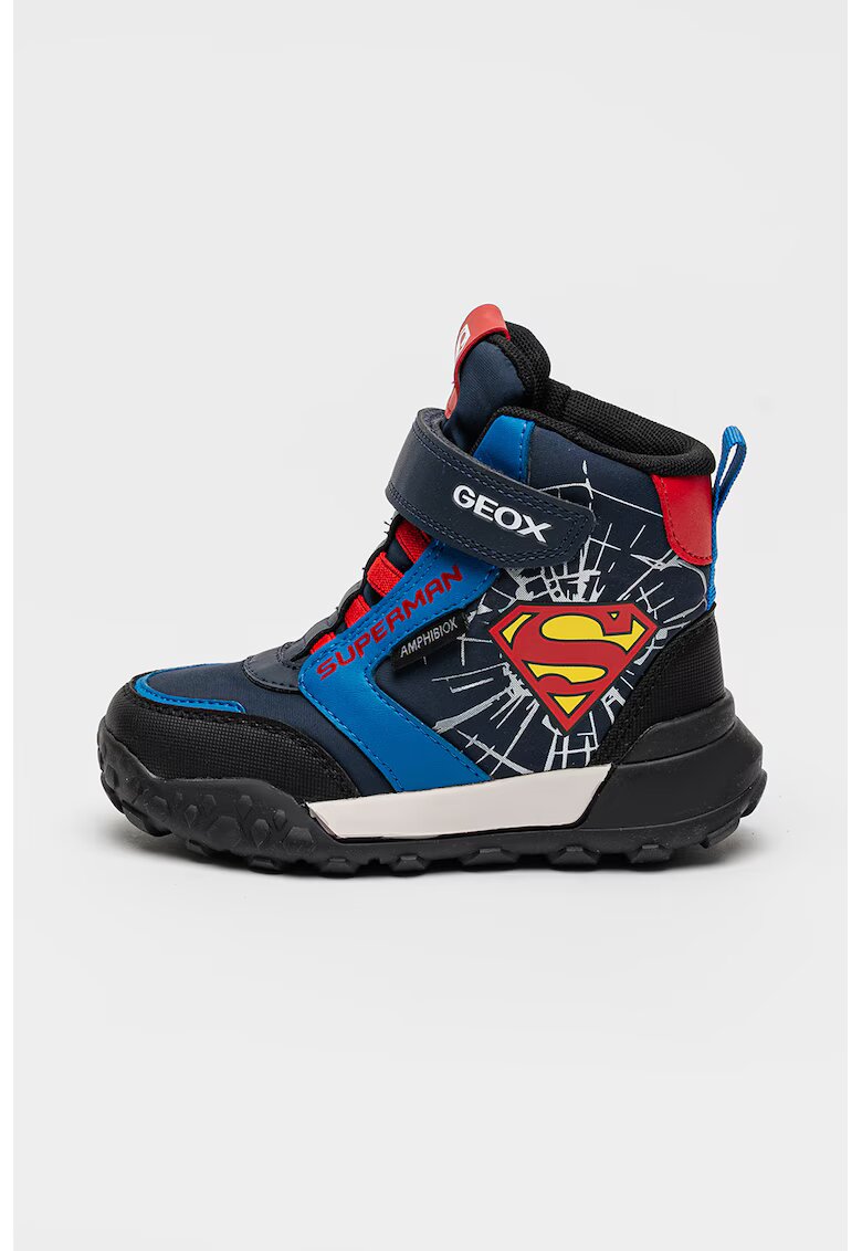 Geox Боти с велкро и шарка на Superman - Червен/Тъмносин