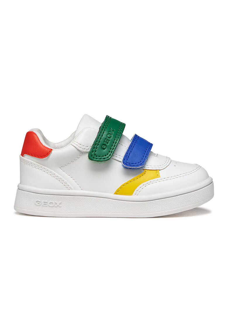 Geox Спортни обувки Eclyper Toddler от еко кожа с велкро - Жълт/Кралско Синьо/Бял