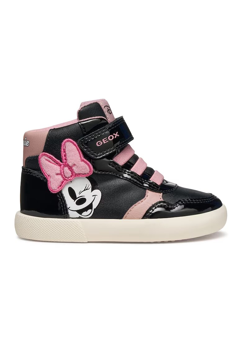 Geox Спортни обувки от еко кожа с принт Minnie Mouse - Черен/Розово