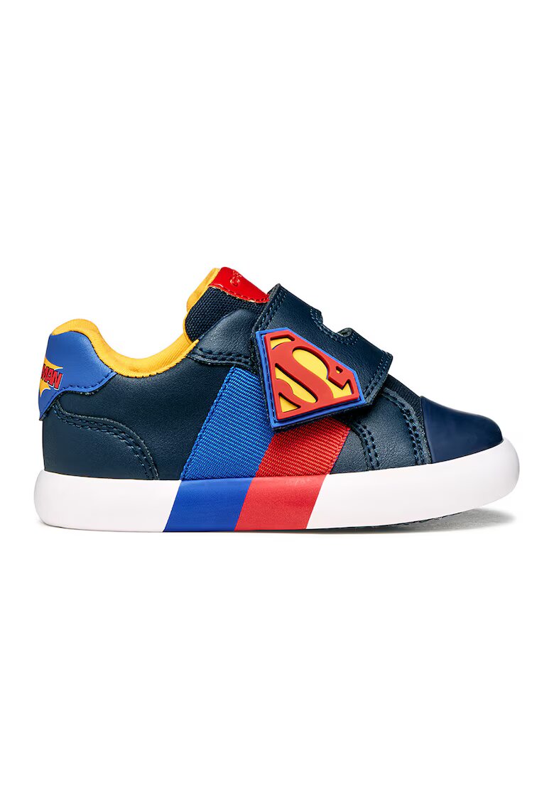 Geox Спортни обувки с велкро и Superman - Червен/Кралско Синьо/Тъмносин