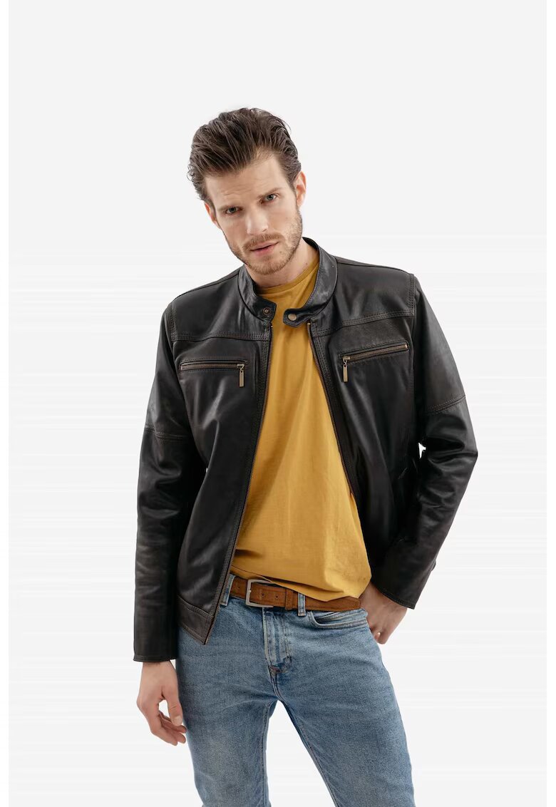 Gerali Tailoring Яке от естествена кожа модел Alin - - Кафяв