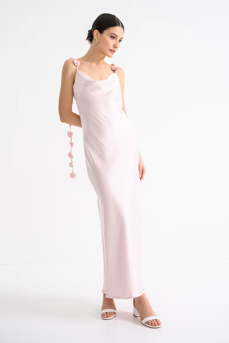 Gina Tricot Рокля с 3D флорални апликации Бледо розово