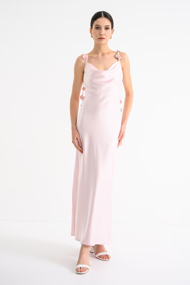 Gina Tricot Рокля с 3D флорални апликации Бледо розово