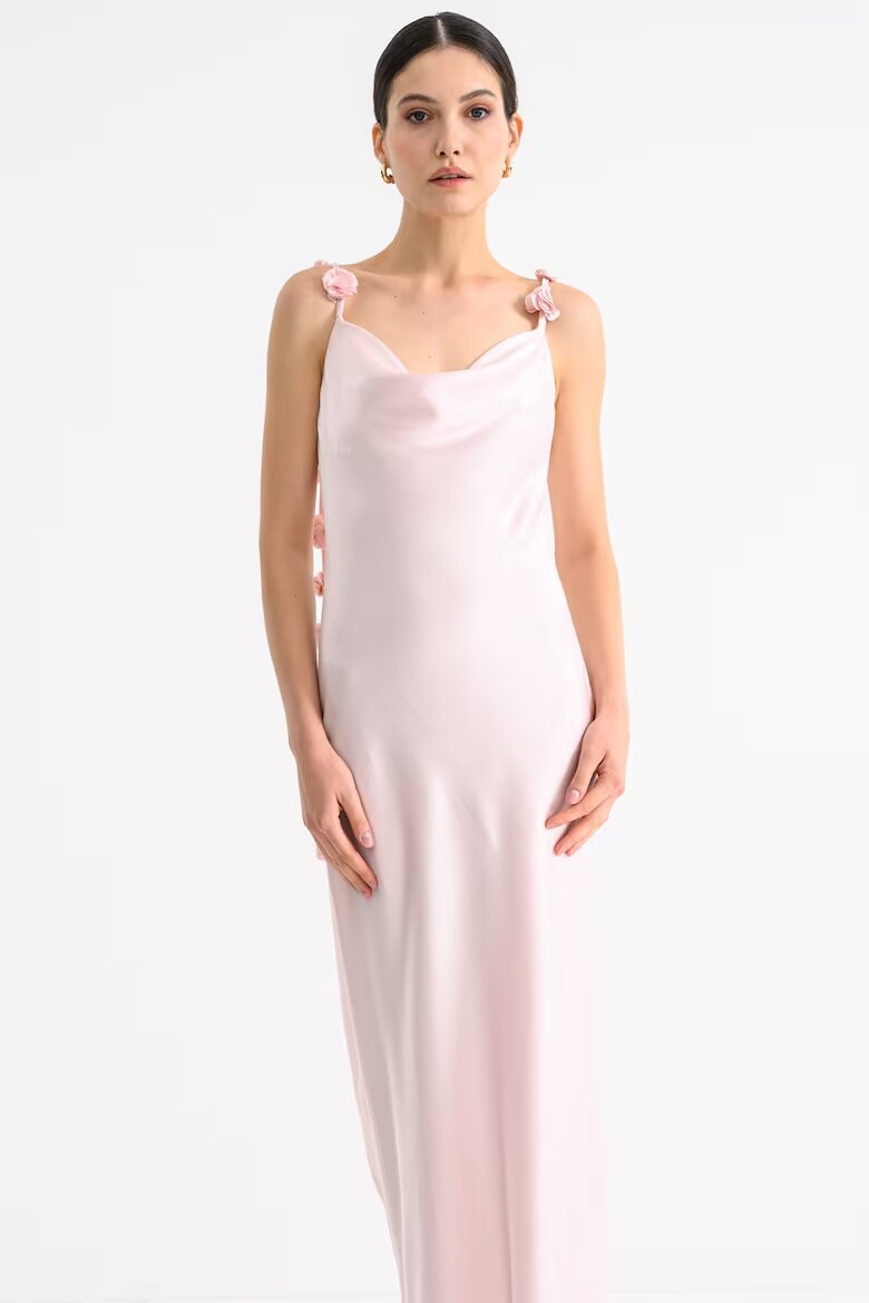Gina Tricot Рокля с 3D флорални апликации Бледо розово