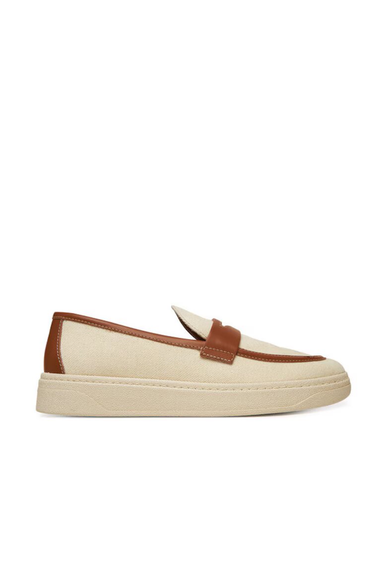 Giuseppe Zanotti Мъжки мокасини - Джузепе Заноти - текстил - бежово/кафяво